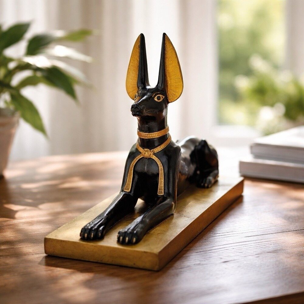 RARE Ancient Egyptian God‎ Anubis-Statue in sitting Pose Figurine